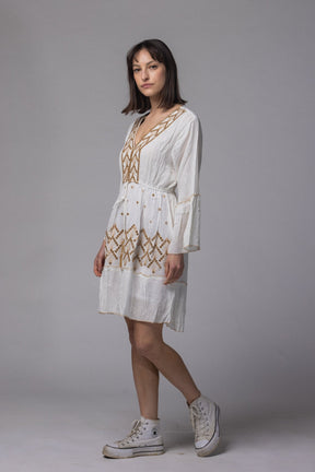 Robe courte col V - La Doudounerie