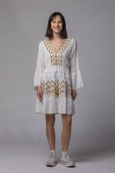 Robe courte col V - La Doudounerie
