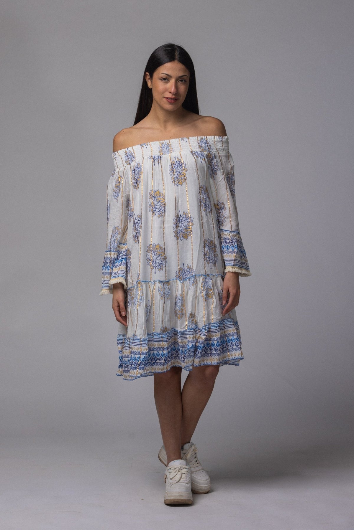 Robe courte été col élastique - La Doudounerie