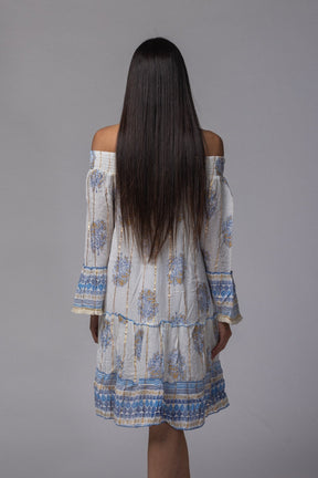 Robe courte été col élastique - La Doudounerie