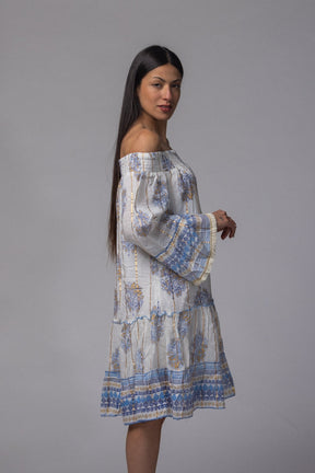 Robe courte été col élastique - La Doudounerie