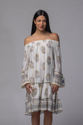 Robe courte été col élastique - La Doudounerie