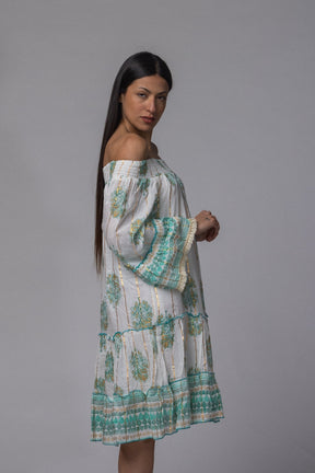 Robe courte été col élastique - La Doudounerie