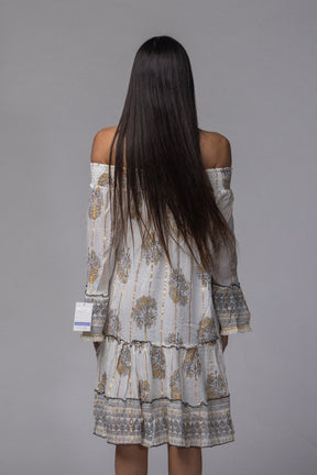 Robe courte été col élastique - La Doudounerie