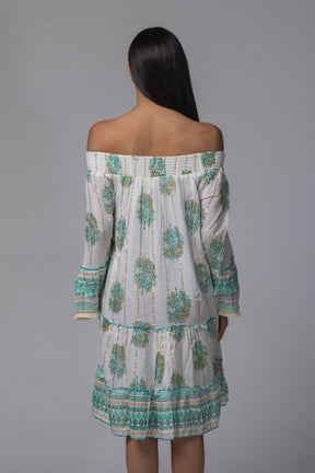 Robe courte été col élastique - La Doudounerie