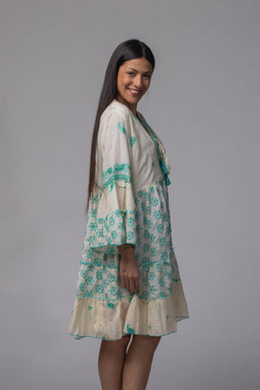 Robe courte motif turquoise - La Doudounerie