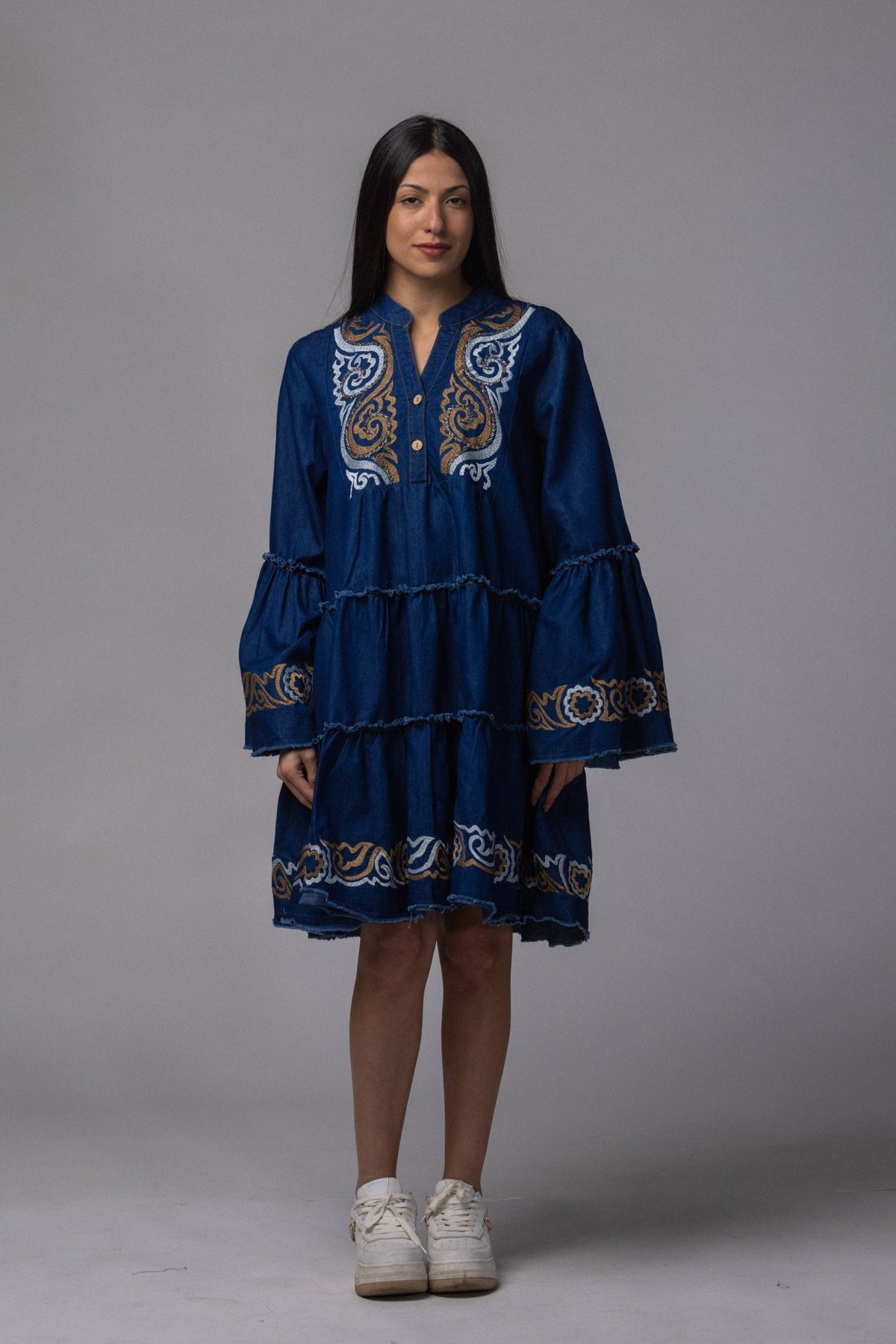 Robe jean brodé - La Doudounerie