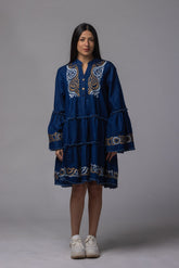 Robe jean brodé - La Doudounerie