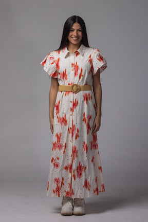 Robe longue avec ceinture - La Doudounerie