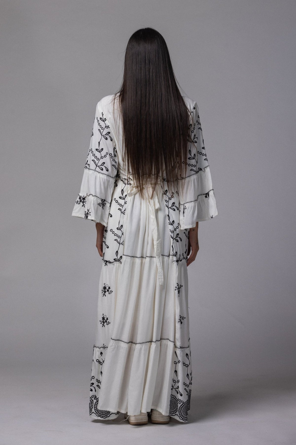Robe longue avec frange - La Doudounerie