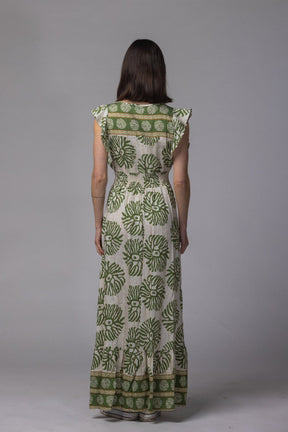 Robe longue motif fleur - La Doudounerie