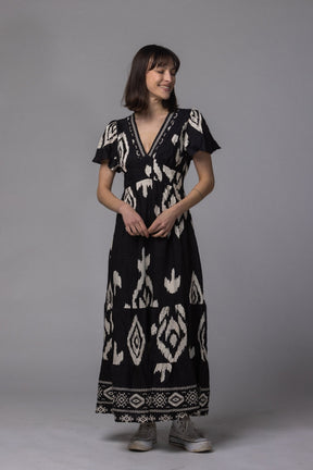 Robe patch col V - La Doudounerie
