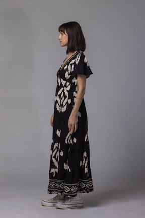Robe patch col V - La Doudounerie